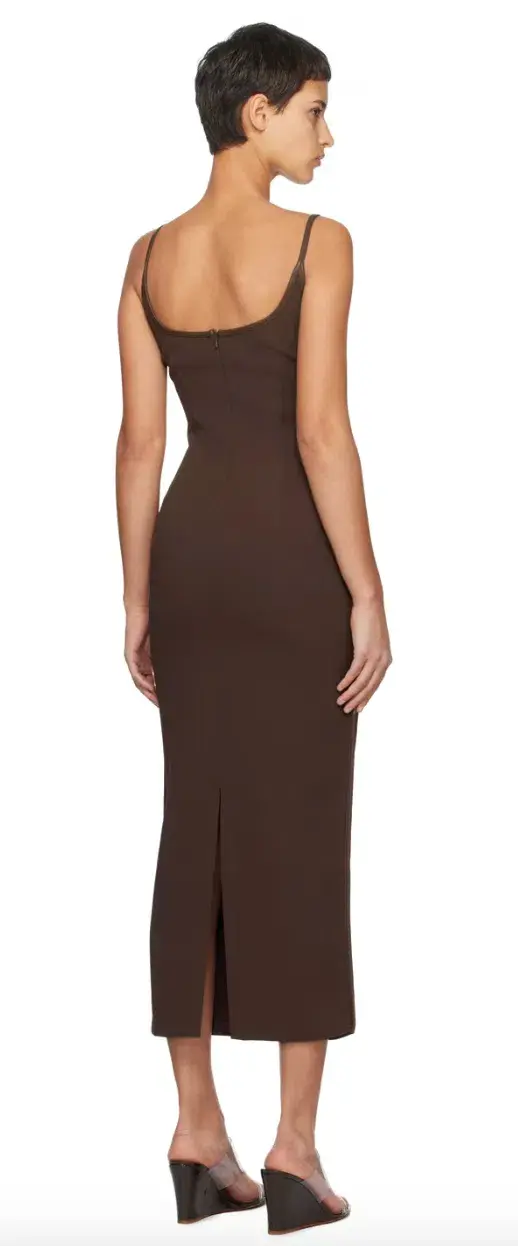 Paris Georgia Brown Heart Midi Dress Size AU 8 - Image 3