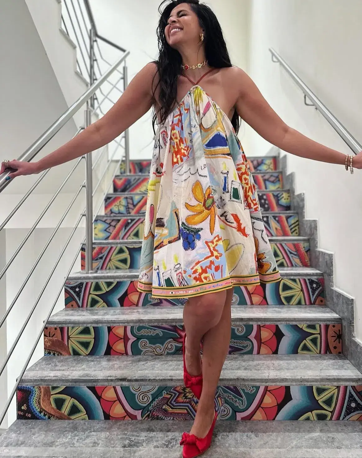 Alemais La Charrasca Mini Dress Print Size 8 - Image 2