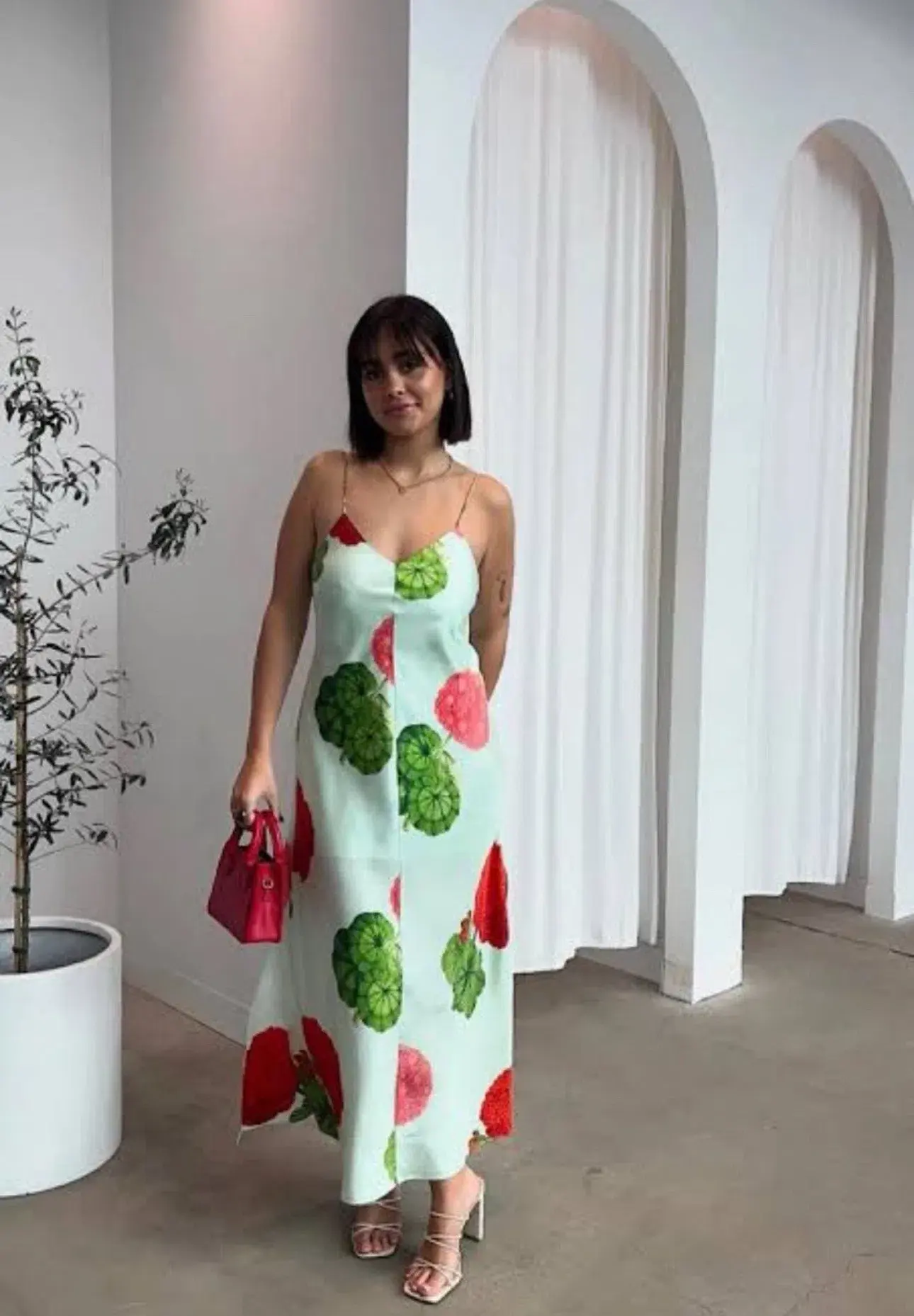 Oroton Posie Slip Dress Garden Print Size 12  - Image 1