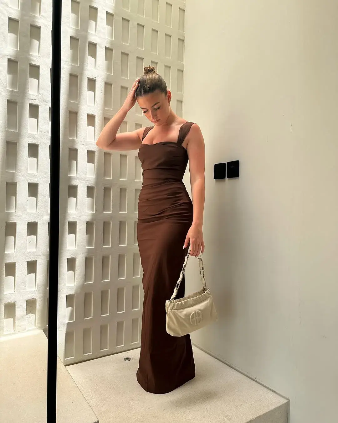 Sir The Label Dahlia Balconette Gown Chocolate Brown Size AU 8 - Image 1