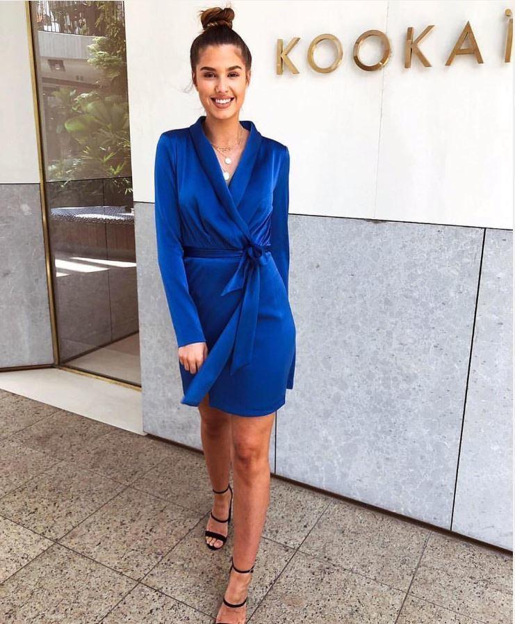 Kookai Majestic Wrap Dress, Persian Blue size 8 - Image 1