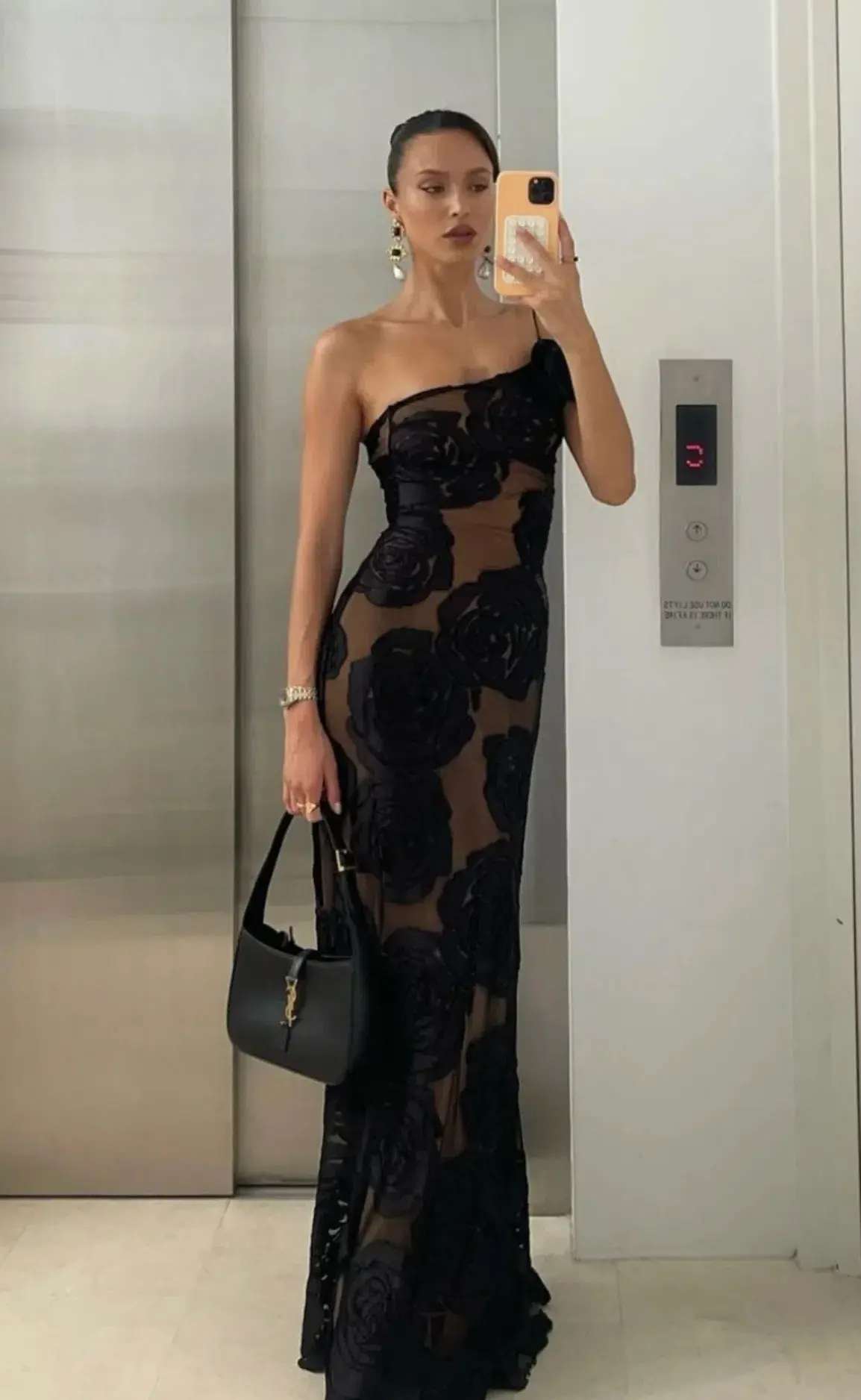 Arcina Ori Marcella Dress Maxi Black Size AU 8 - Image 5