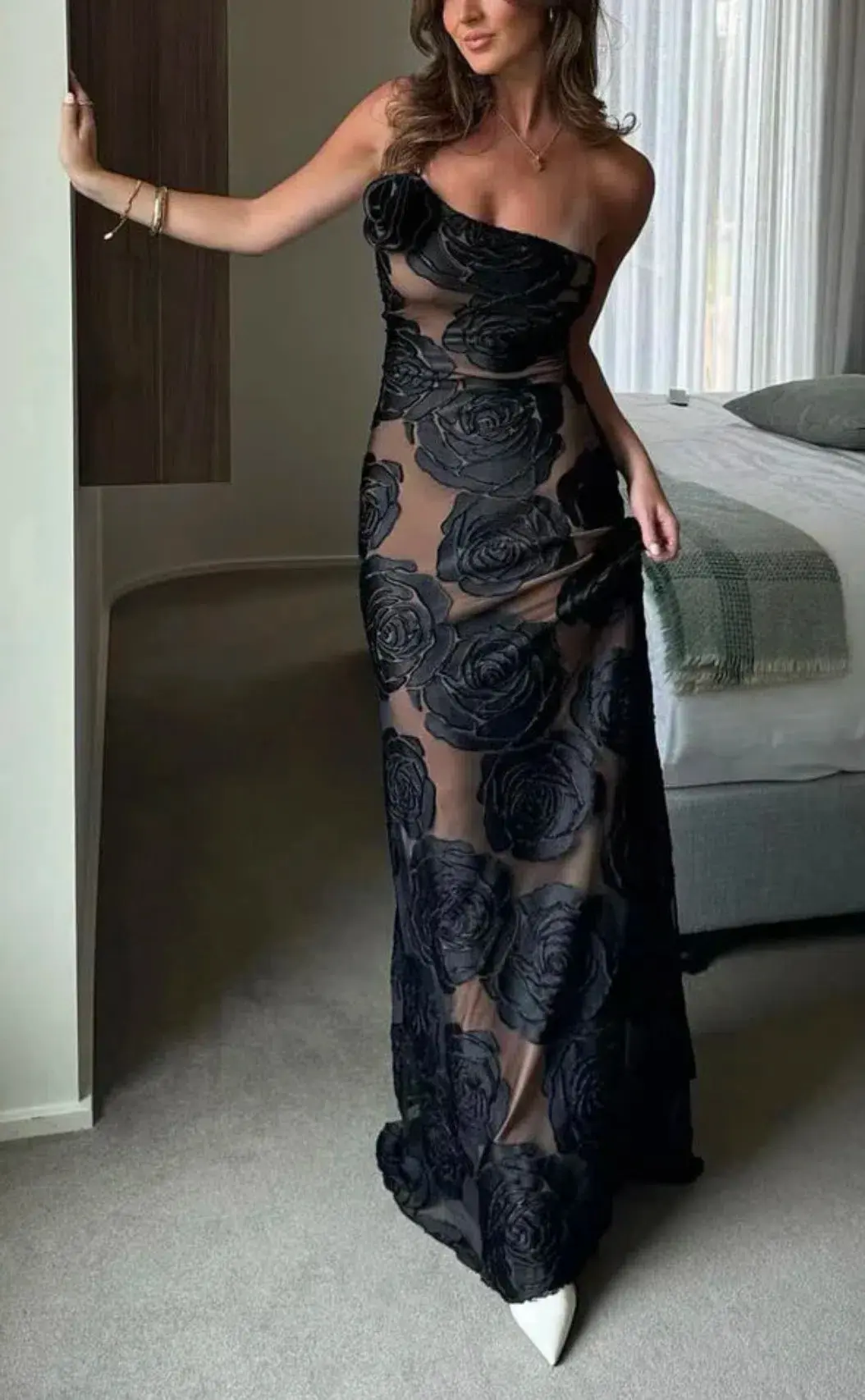Arcina Ori Marcella Dress Maxi Black Size AU 8 - Image 6