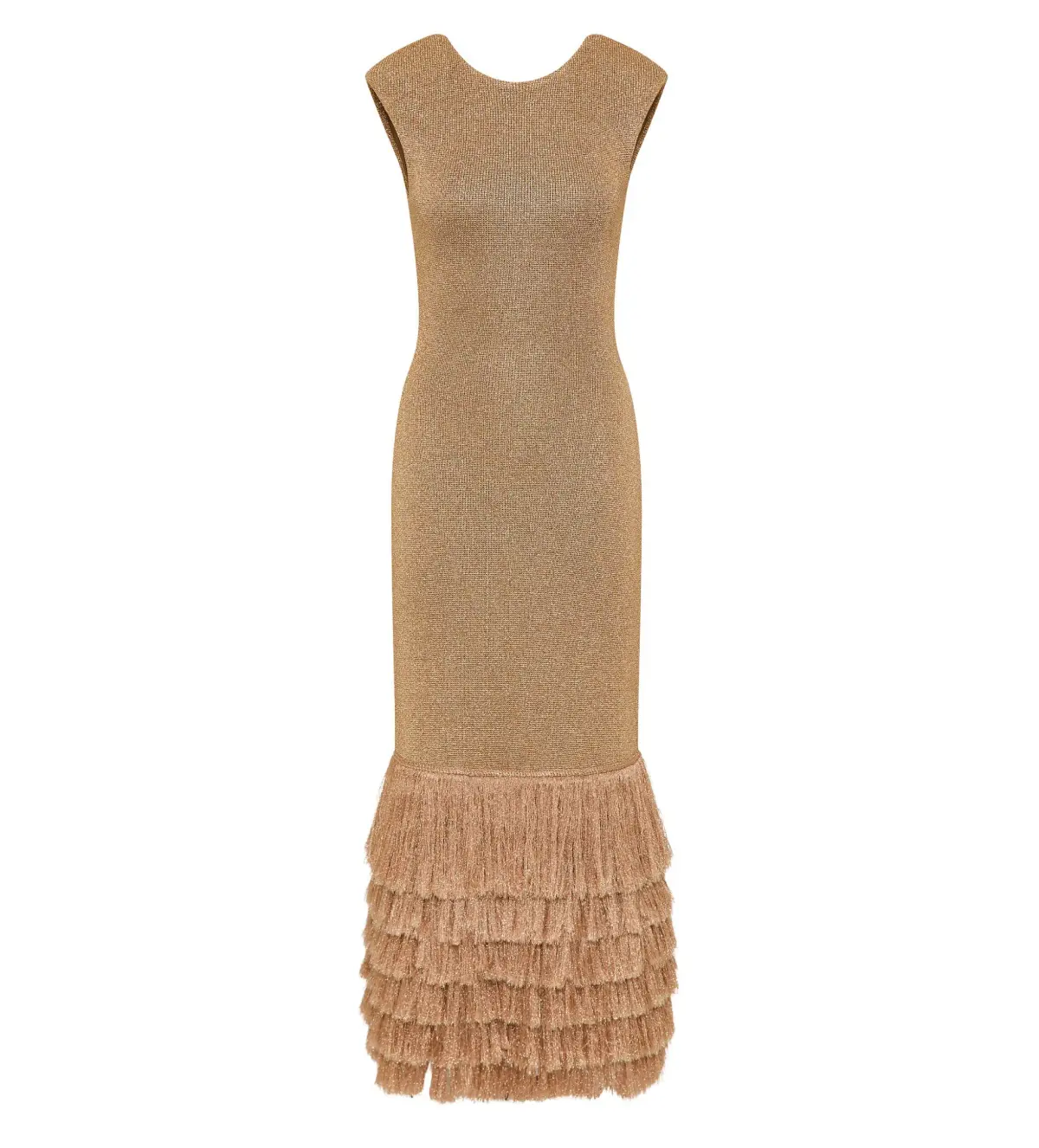 Aje Breeze Knit Midi Dress Rose Gold Size AU 8 - Image 7