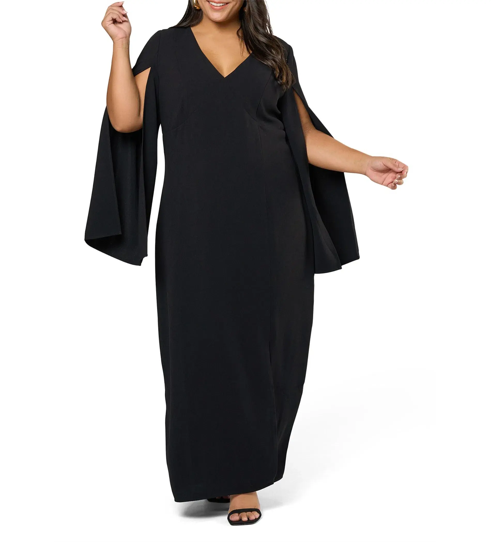 Curve Project Main Character Cape Maxi Dress Black by Pink Dusk Size 16 - Image 2