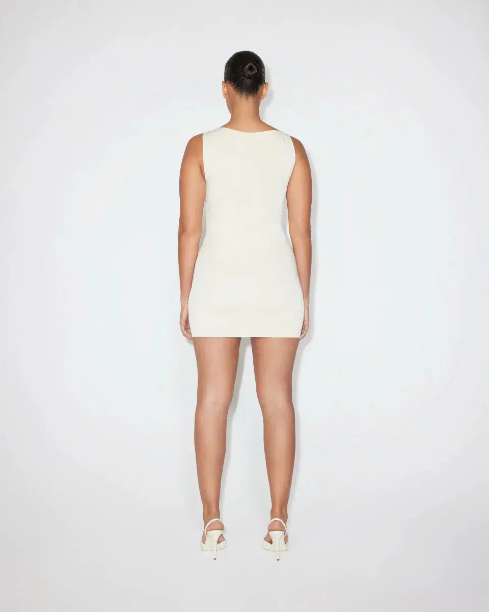 Khy Sueded Knotted Mini Dress Stone Size AU 6 - Image 3