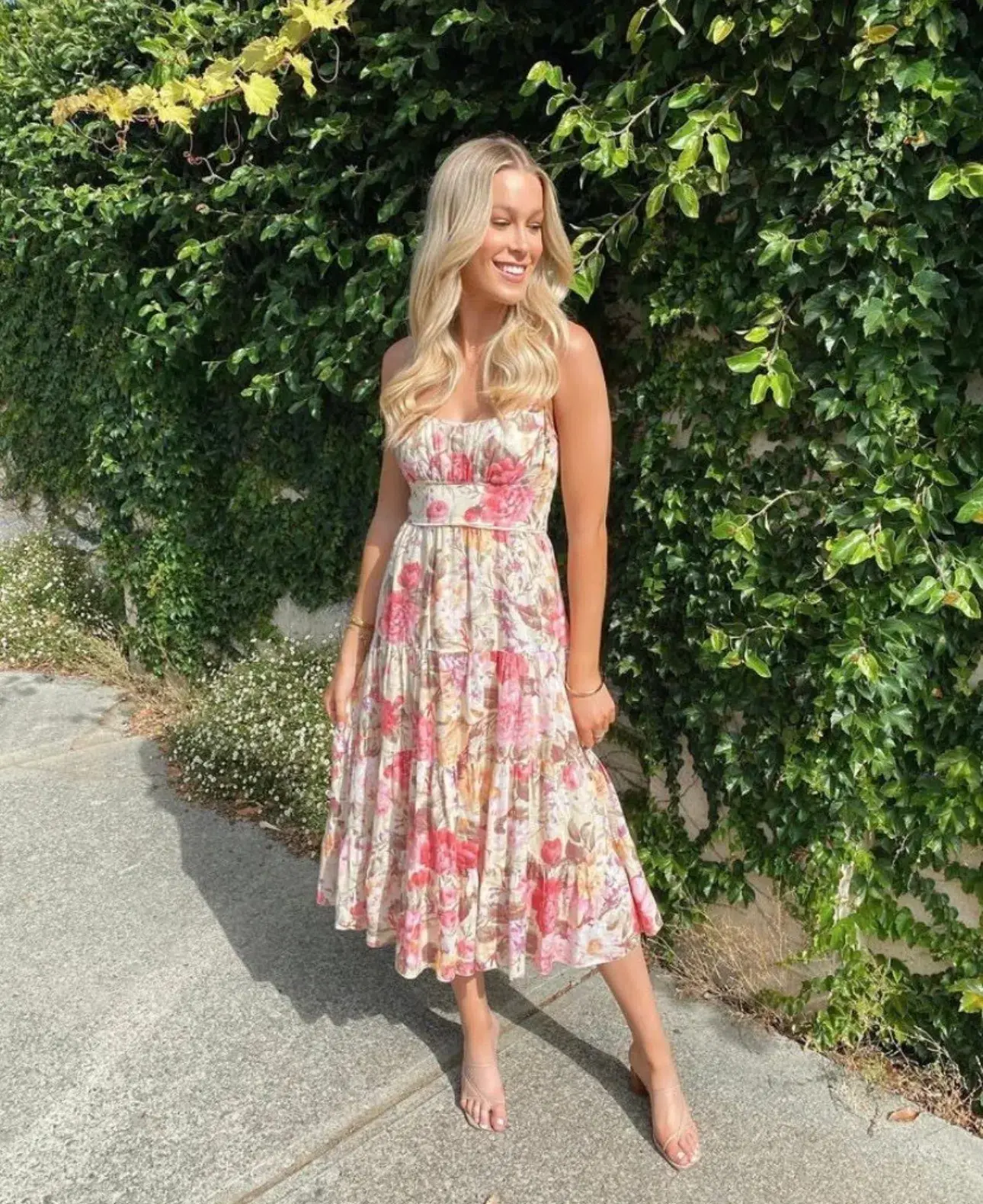 Zimmermann Honour Tie Shoulder Dress Midi Floral Size 1 / Au 10 - Image 1