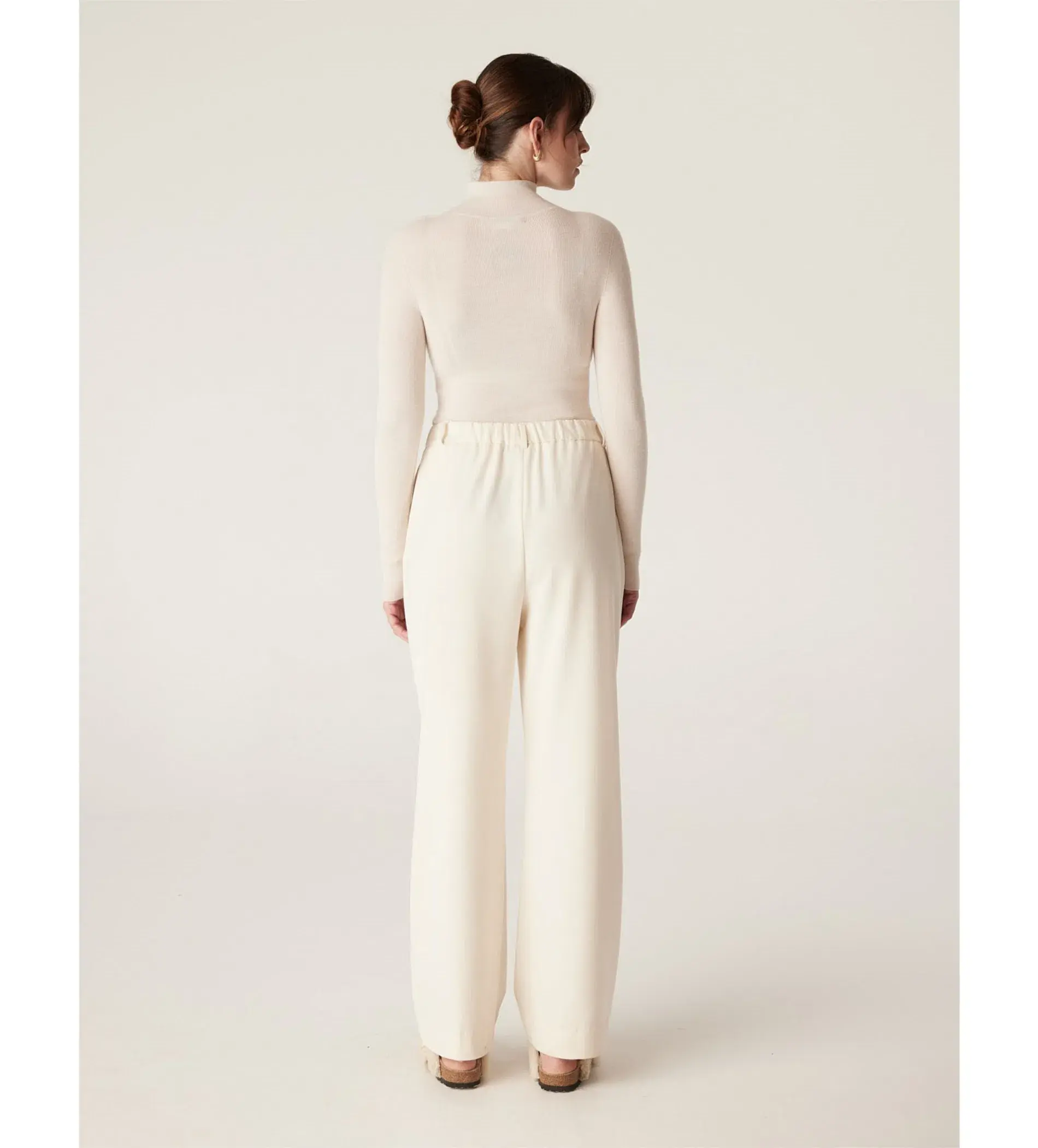 Cable Superfine Merino Turtle Neck in Ecru Size  - Image 2