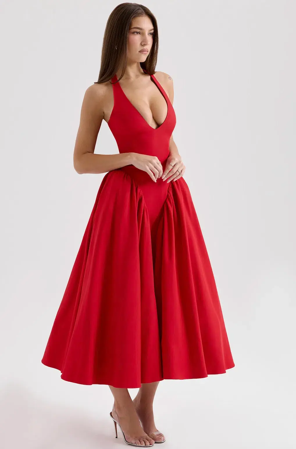 House of CB Marilyn Midi Dress in Red Size 8 - Image 2