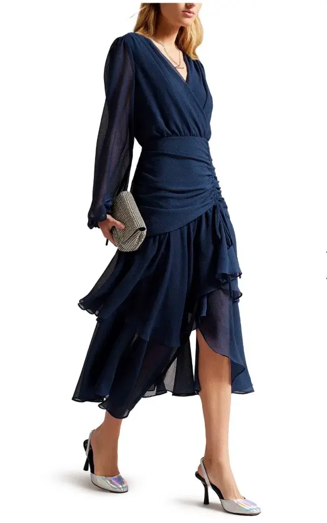 Ted Baker Kiali Midi Dress in Navy Blue Size 8 - Image 1