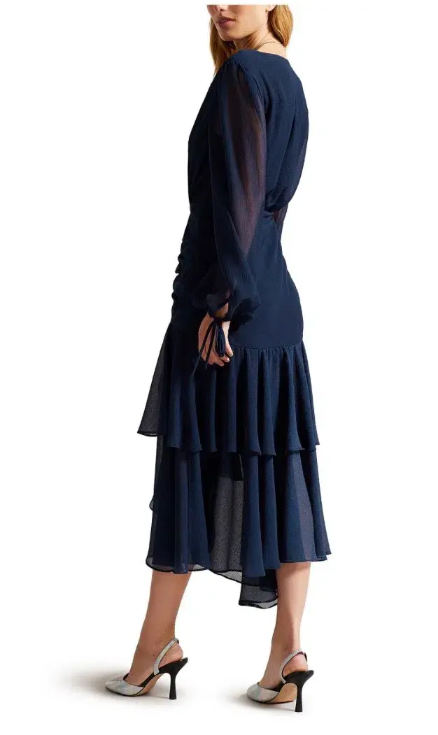 Ted Baker Kiali Midi Dress in Navy Blue Size 8 - Image 2