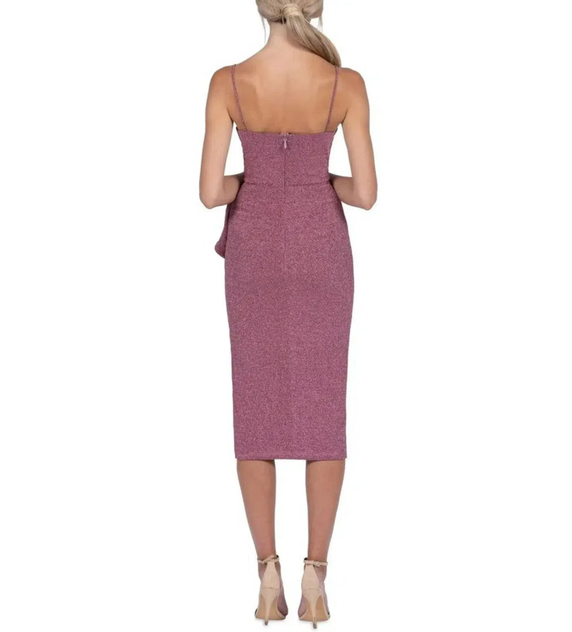 B By Bariano Ainsley iMidi dress in Metallic Draped Size M / AU 12 - Image 2