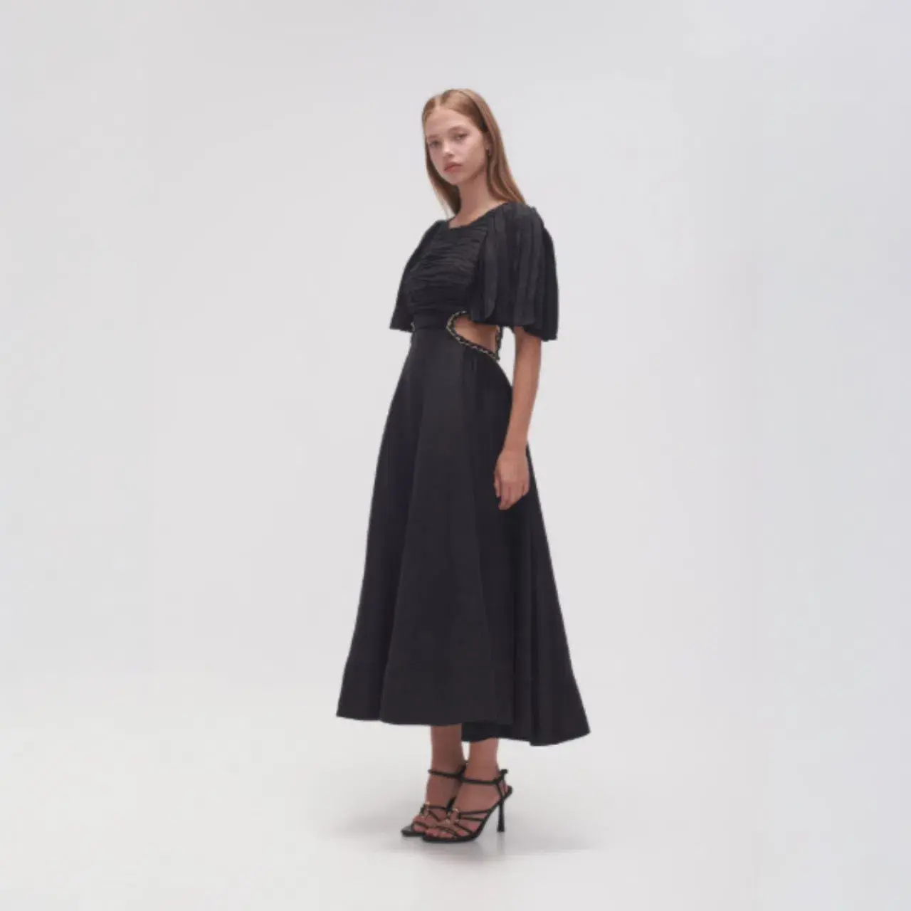 Aje Monica Chainlink Midi Dress Black Size AU 14 - Image 5