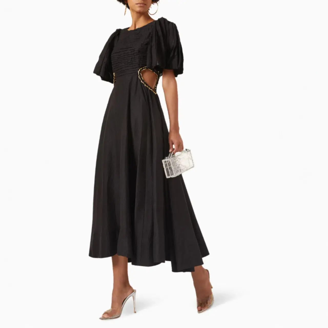 Aje Monica Chainlink Midi Dress Black Size AU 14 - Image 1