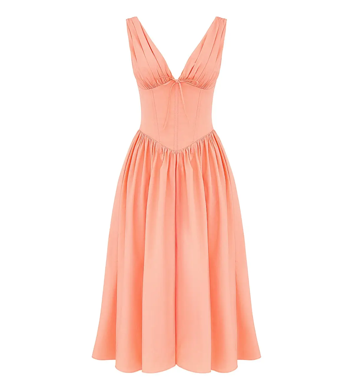House of CB Emmelina Sorbet Cotton Corset Midi Sundress Size 8 - Image 5
