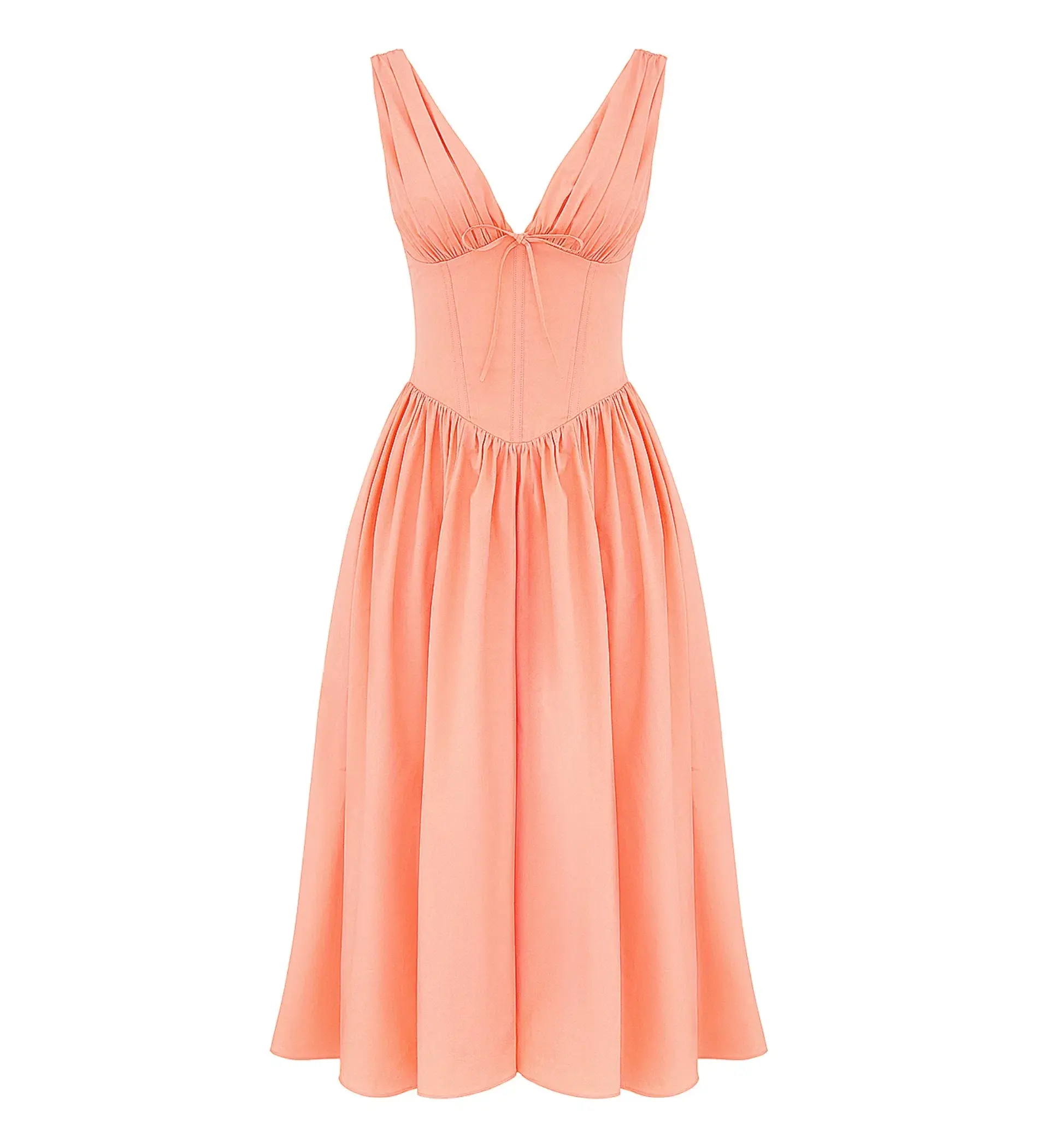 House of CB Emmelina Sorbet Cotton Corset Midi Sundress Size 8 - Image 5