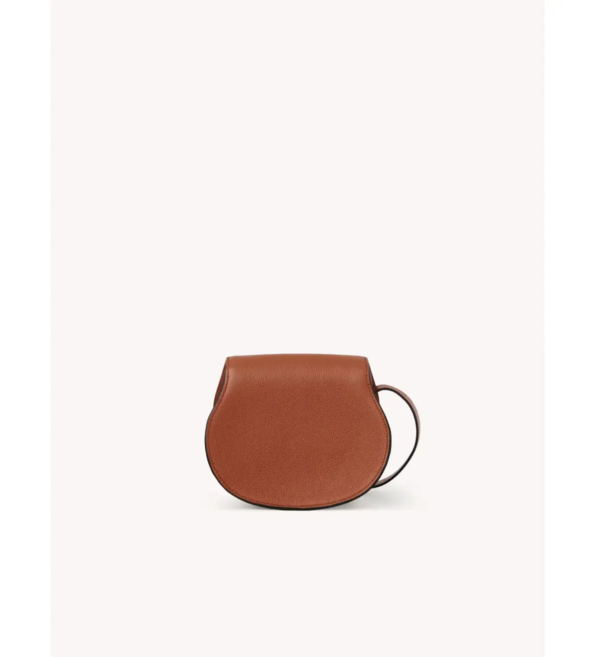 Chloe Small Marcie Saddle Bag in Grained Leather Tan - Image 2