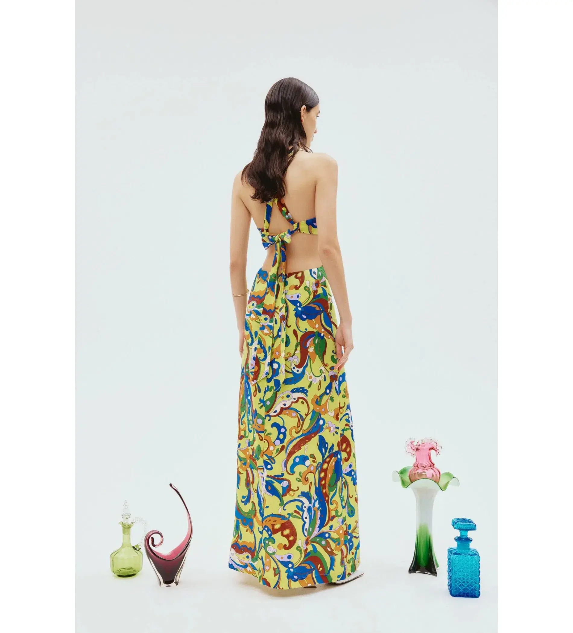 Alemais Yvette Cut Out Midi Dress Print Size 4 - Image 5