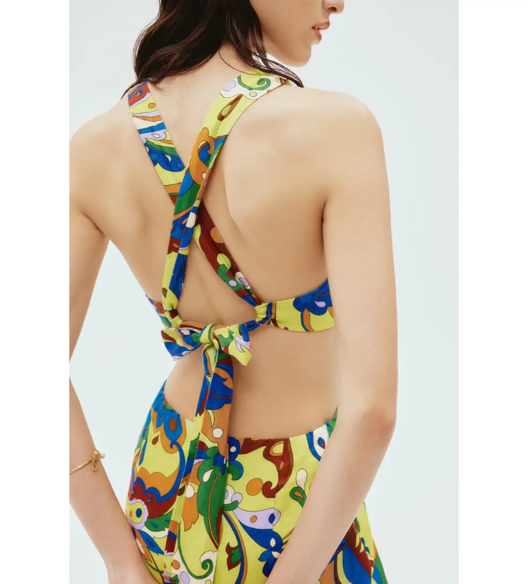 Alemais Yvette Cut Out Midi Dress Print Size 4 for rent on The Volte - main image