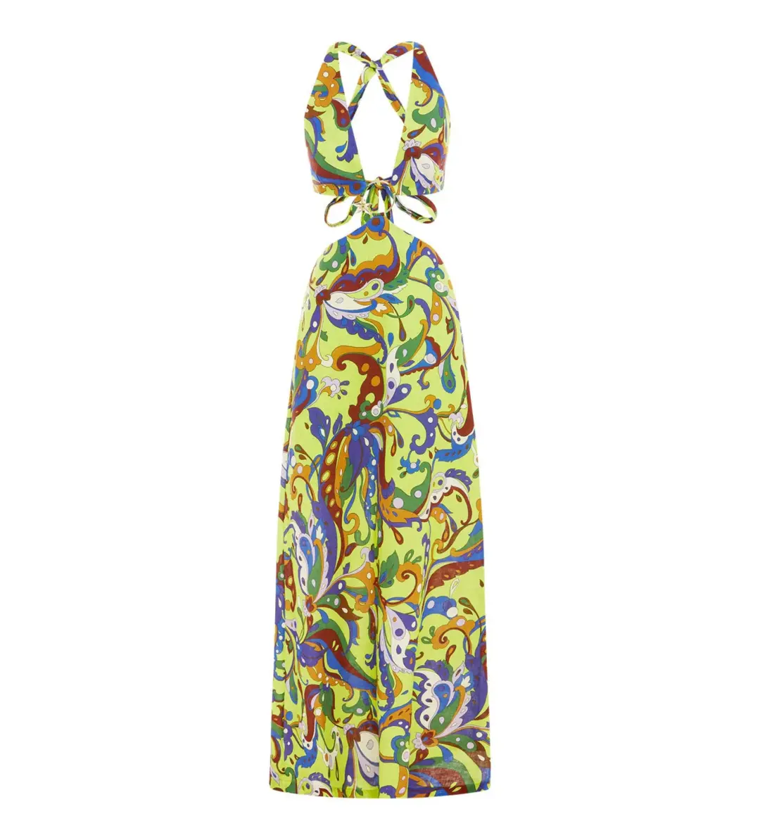 Alemais Yvette Cut Out Midi Dress Print Size 4 for rent on The Volte - main image