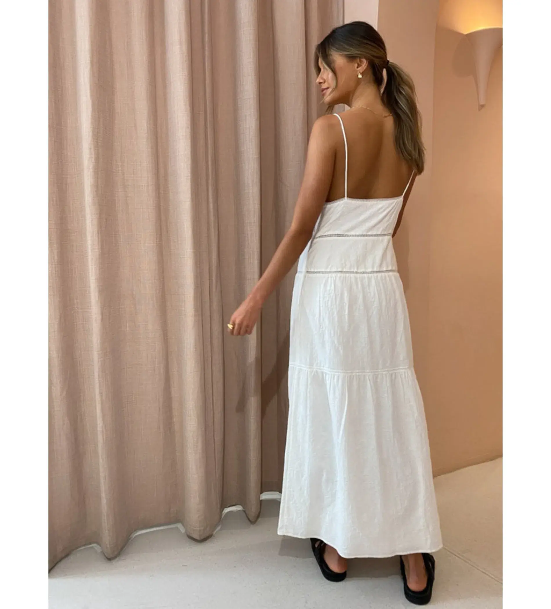 Sir The Label Maja Midi Dress White Size 0/AU 6 - Image 3