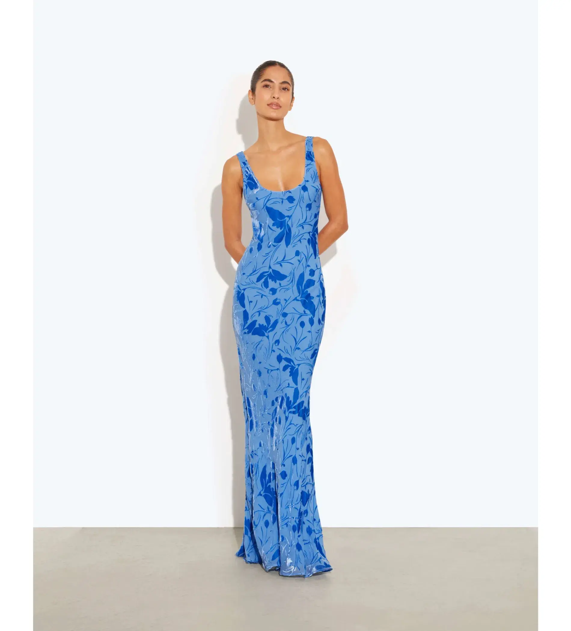 Rat & Boa Inez Maxi Dress Blue Print Size L/AU 12 - Image 1