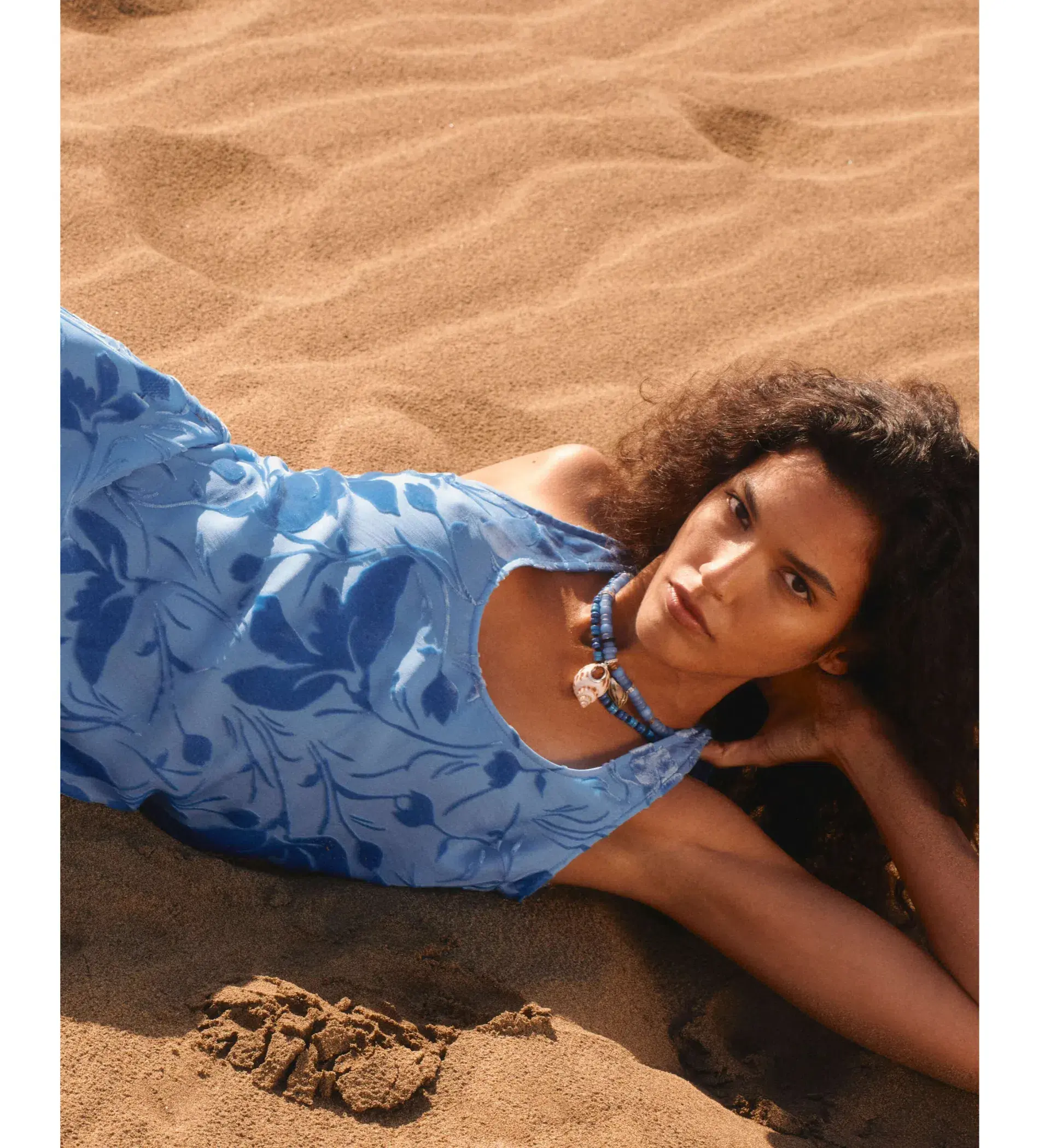 Rat & Boa Inez Maxi Dress Blue Print Size L/AU 12 - Image 3