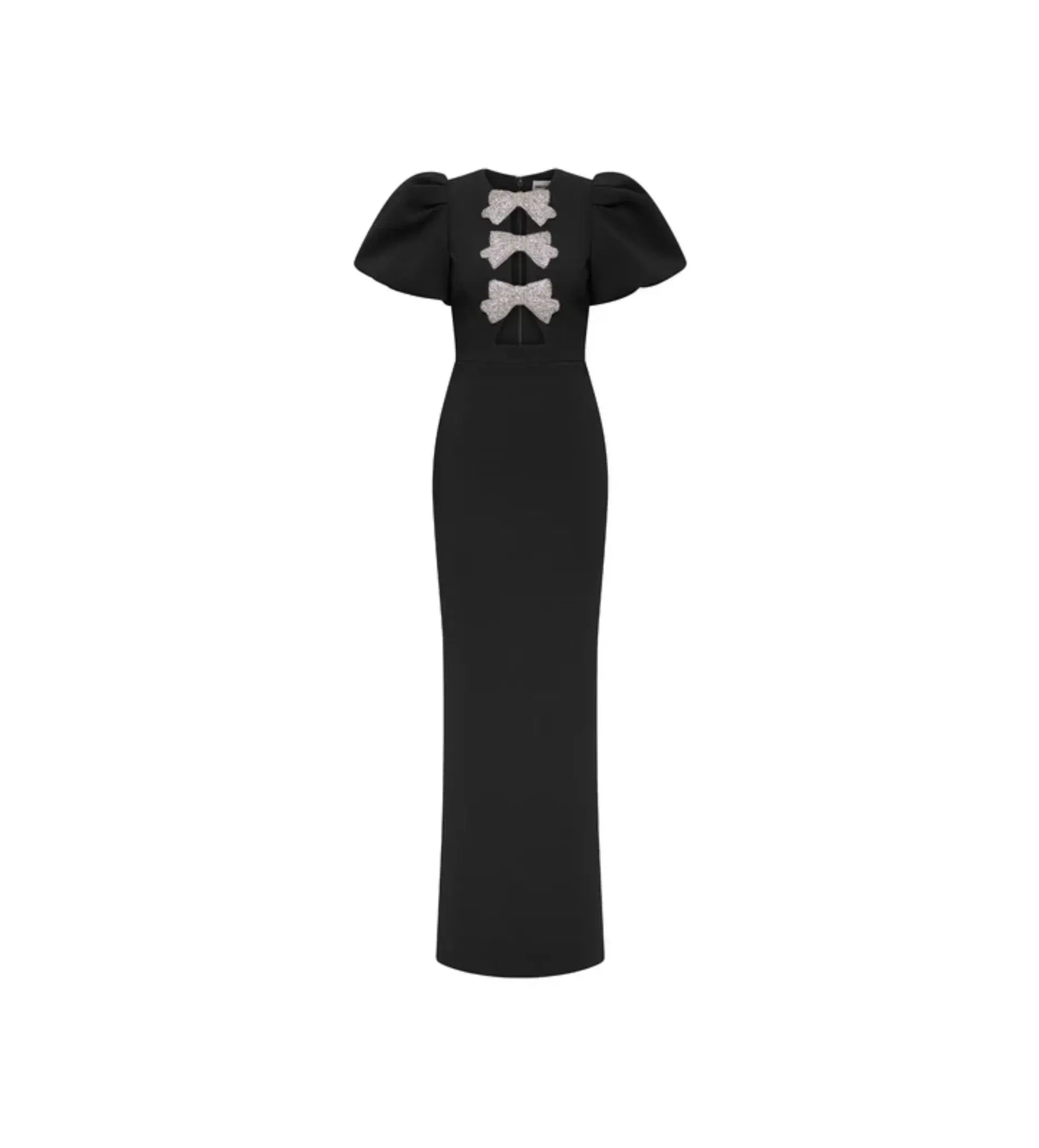 Rebecca Vallance Violetta Puff Sleeve Maxi Gown in Black Size AU 14 - Image 4
