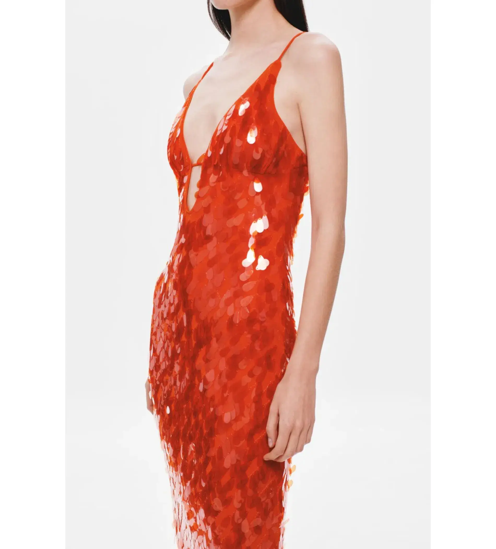 Misha Sapphire Sequin Maxi Dress Red Size 6 - Image 3
