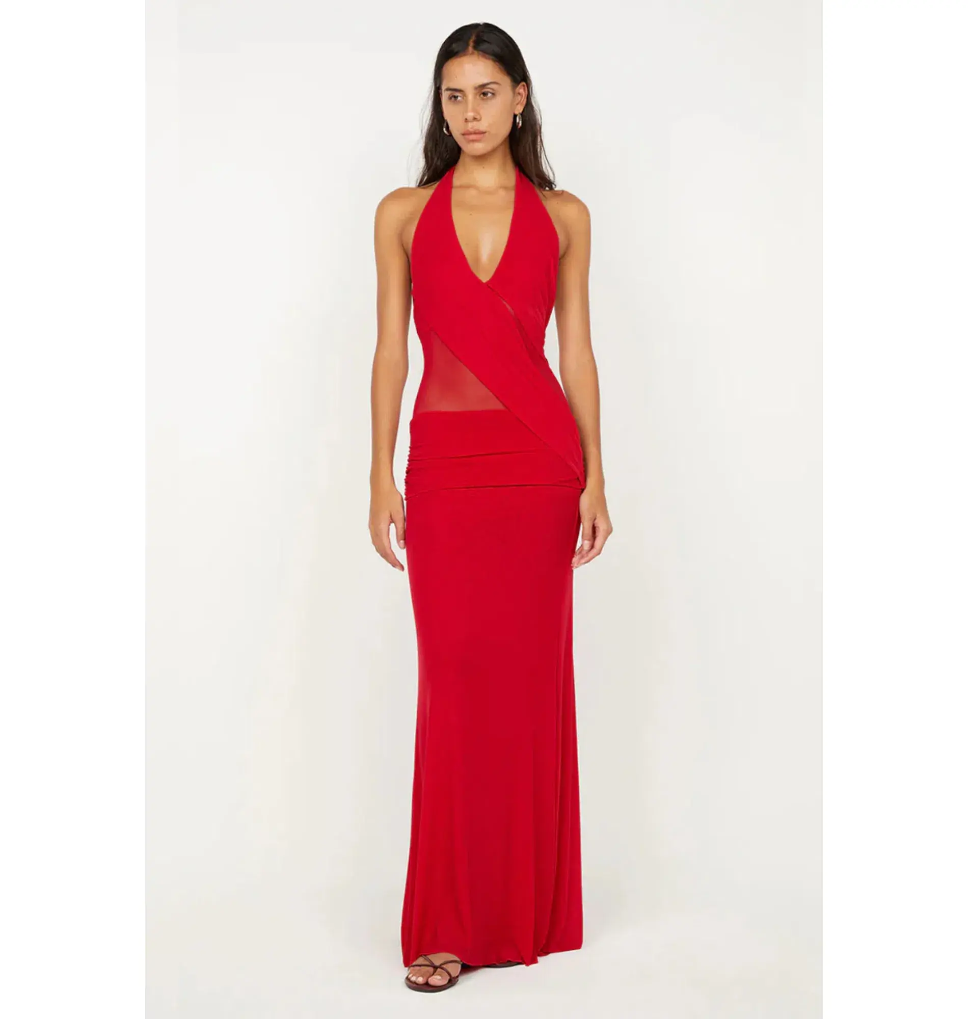 Bec & Bridge Deija Halter Maxi Dress Strawberry Size 8 - Image 1
