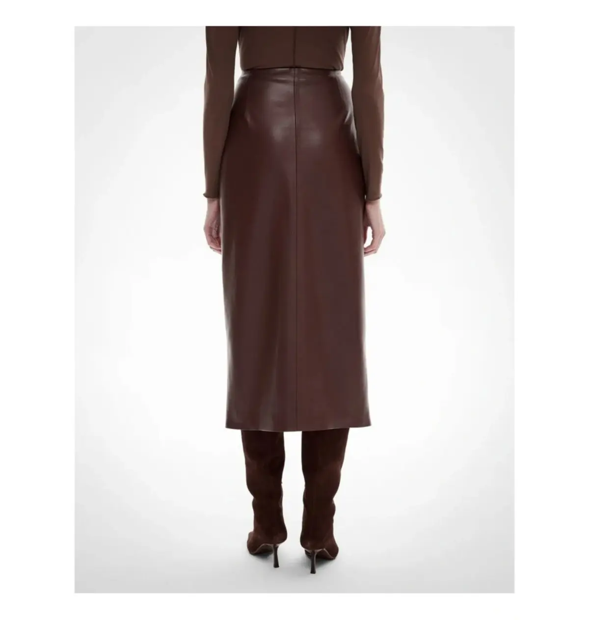 Witchery Button Wrap Midi Skirt Mocha One Size - Image 3