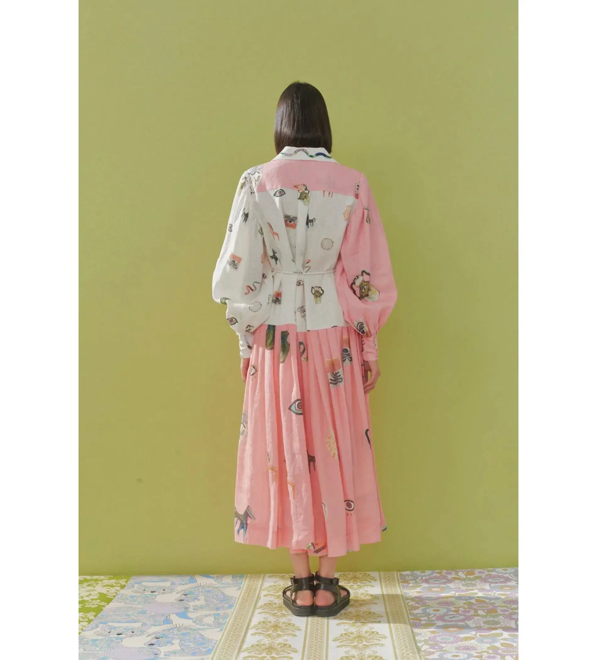 Alemais Cleo Patchwork Midi Shirtdress Multi Print Size AU 12  - Image 3
