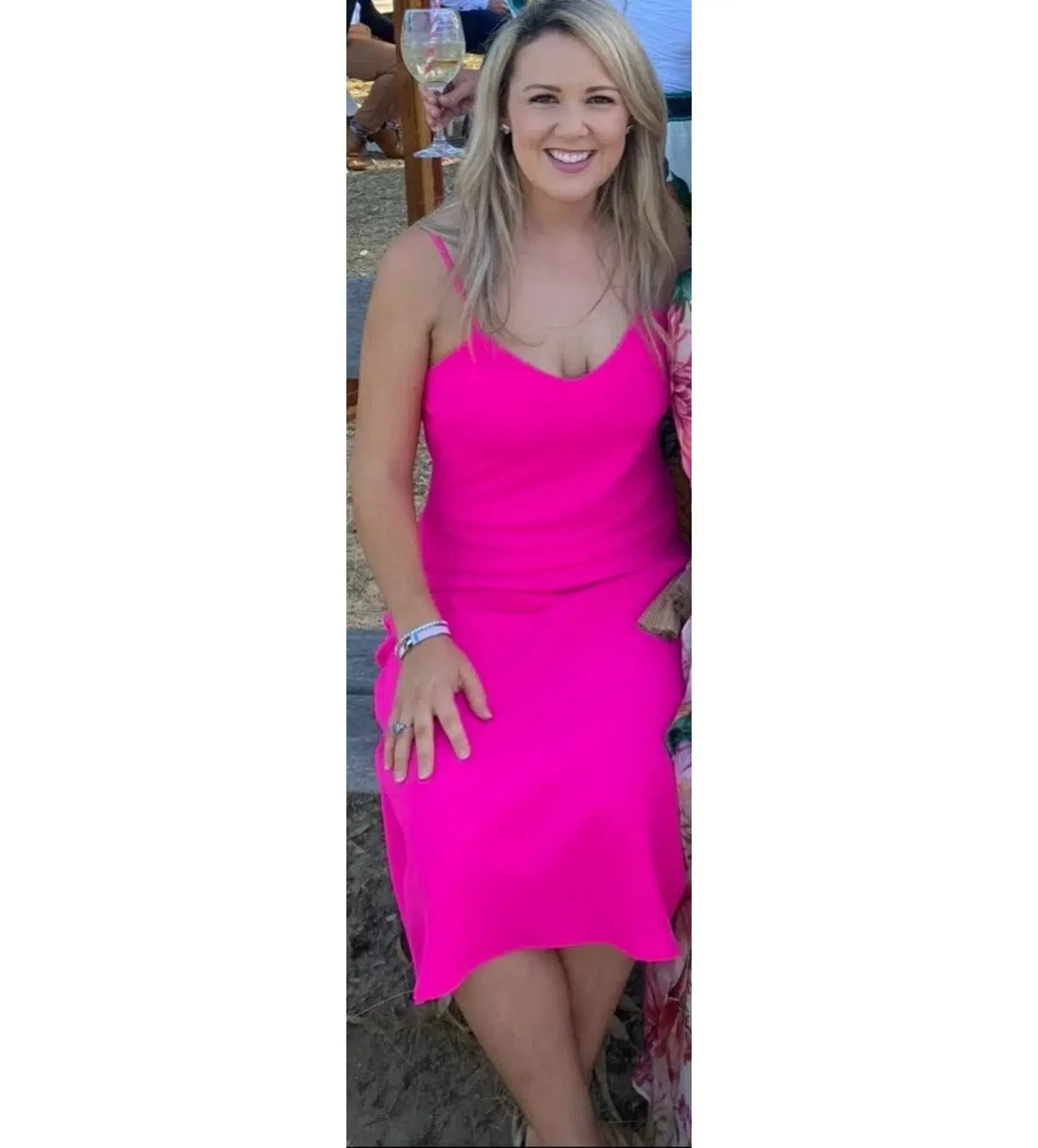 By Johnny Neon Bias Slip Midi Dress Pink Size AU 10 - Image 6