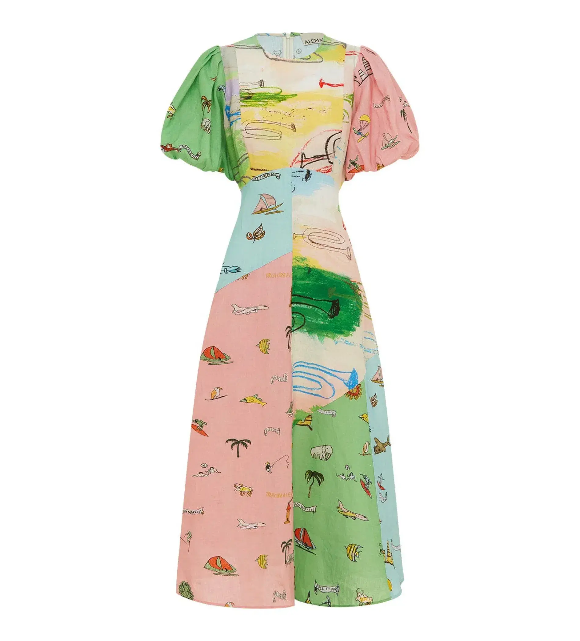 Alemais Jet Midi Dress Multi Print Size AU 8 - Image 8
