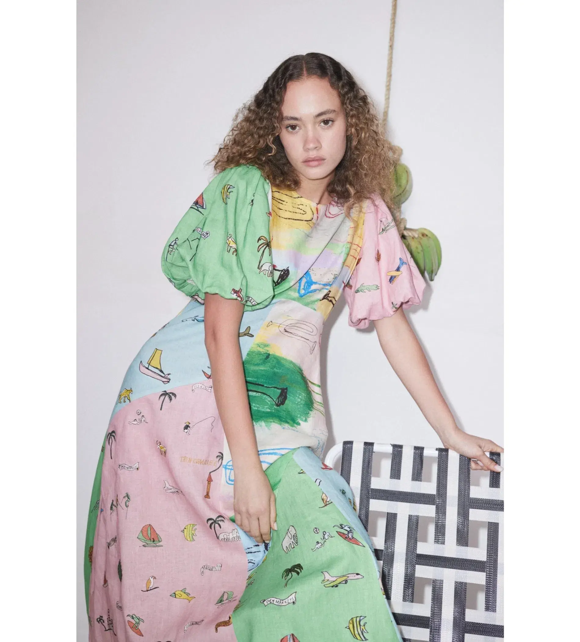 Alemais Jet Midi Dress Multi Print Size AU 8 - Image 6