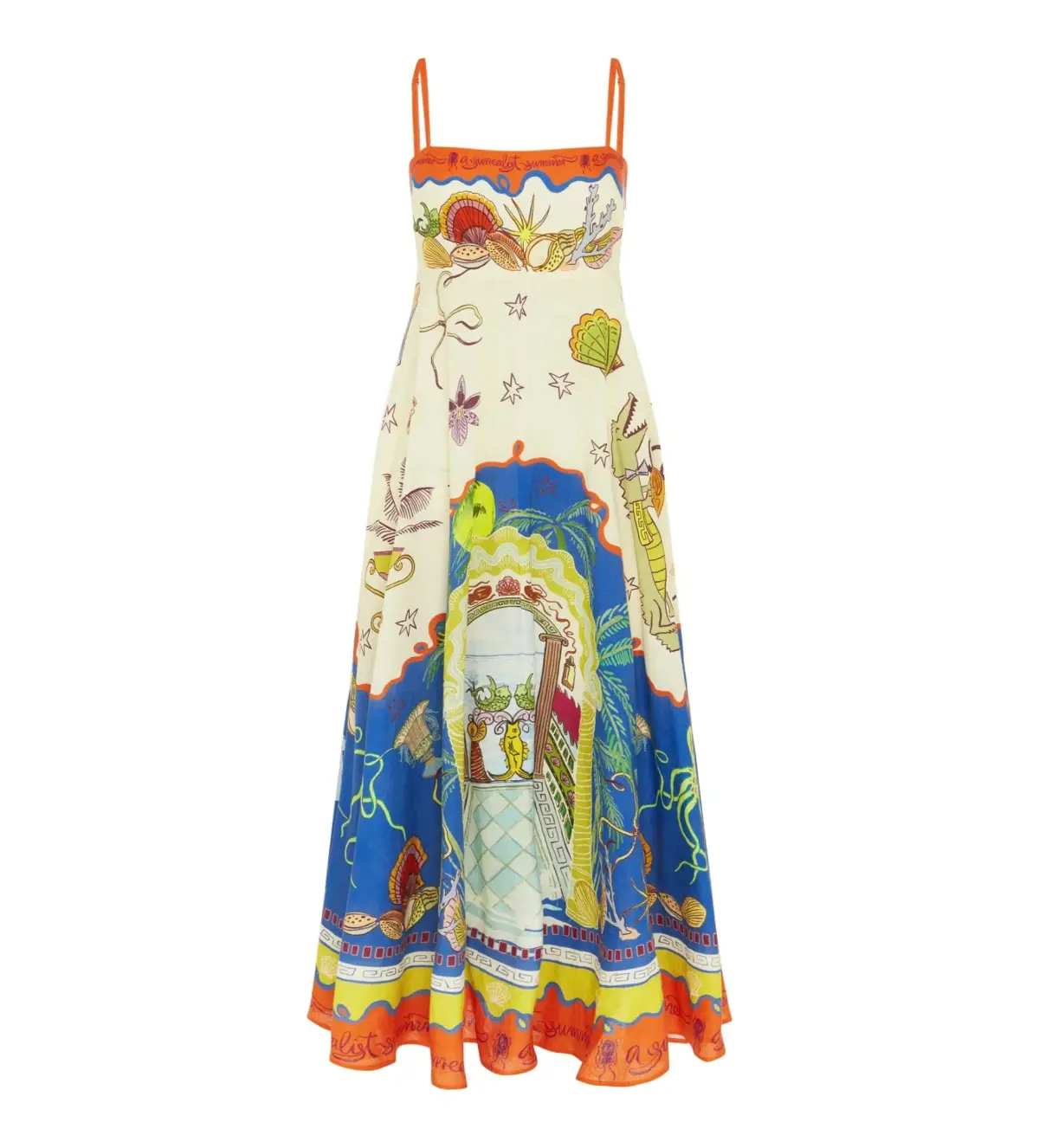 Alemais Surrealist Summer Sundress Midi Dress Multi Size 12  - Image 5