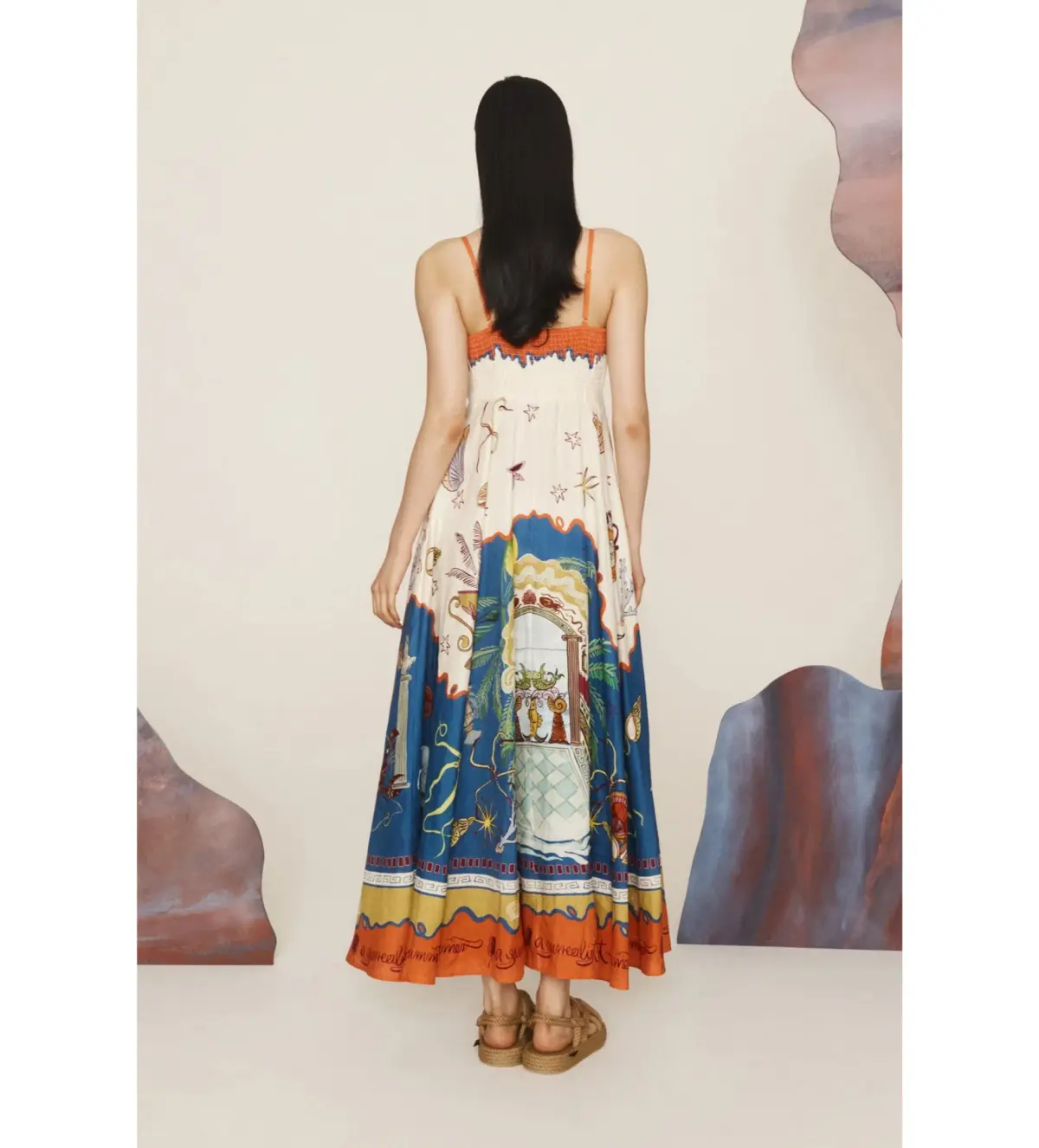 Alemais Surrealist Summer Sundress Midi Dress Multi Size 12  - Image 4