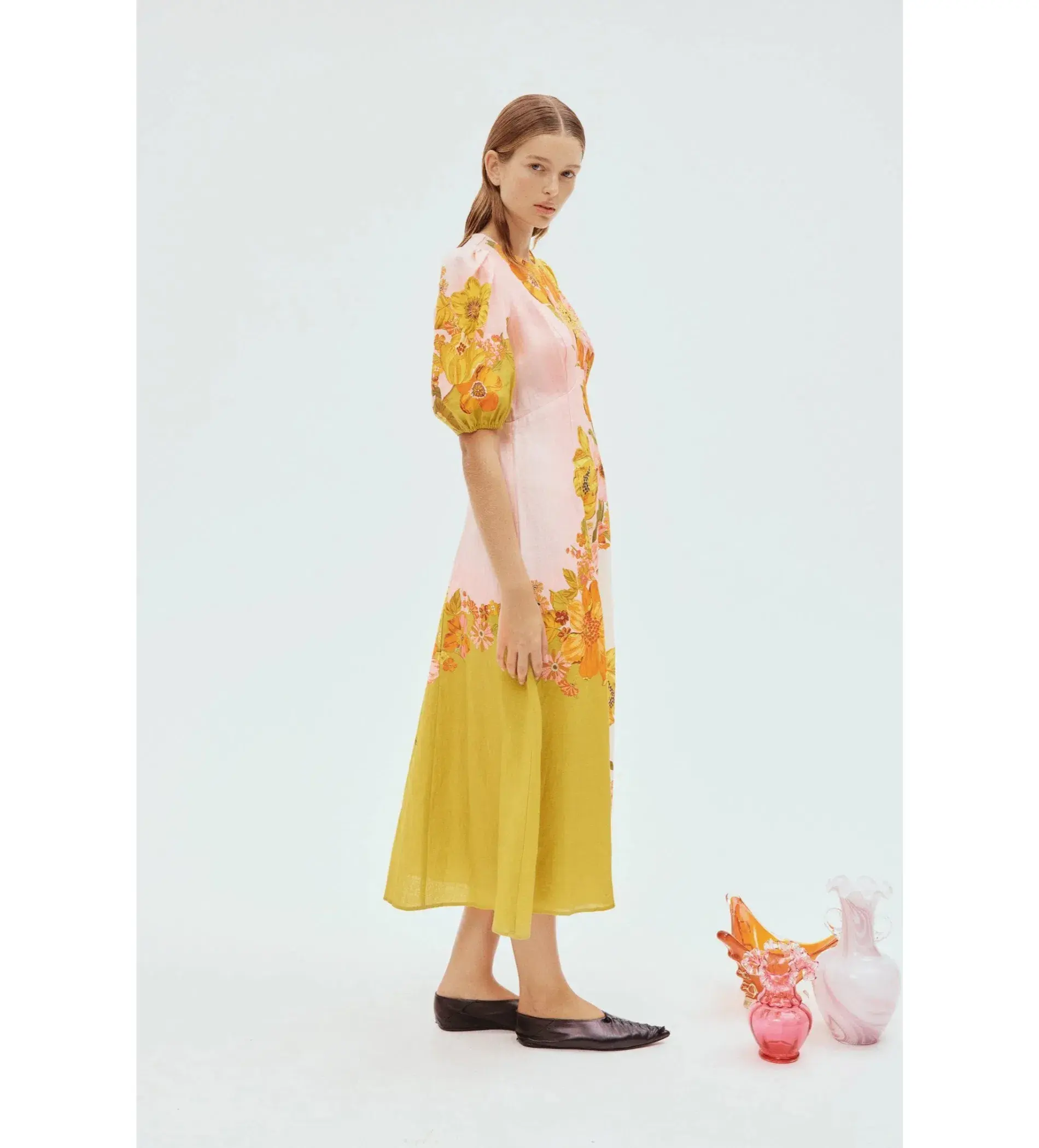 Alemais Silas Midi Dress Floral Size 12 - Image 3
