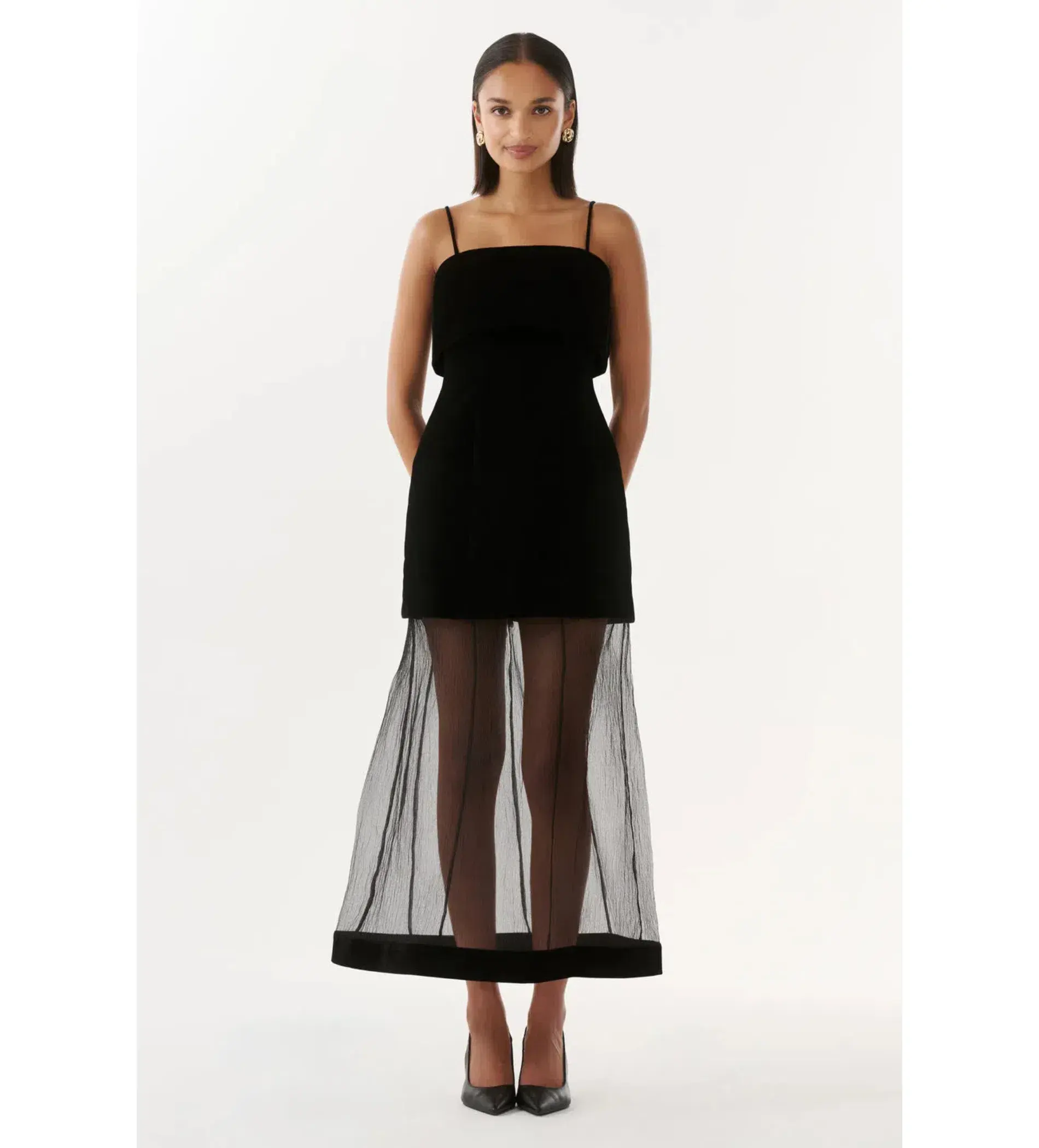Justin Tong Phoebe Organza Maxi Dress Black Size 8 - Image 2