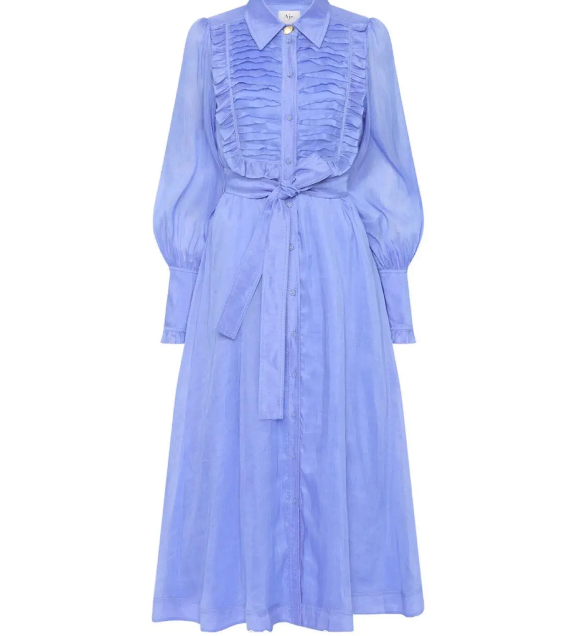 Aje Iris Pleated Bib Midi Dress in Mist Blue Size M / AU 10 - Image 4