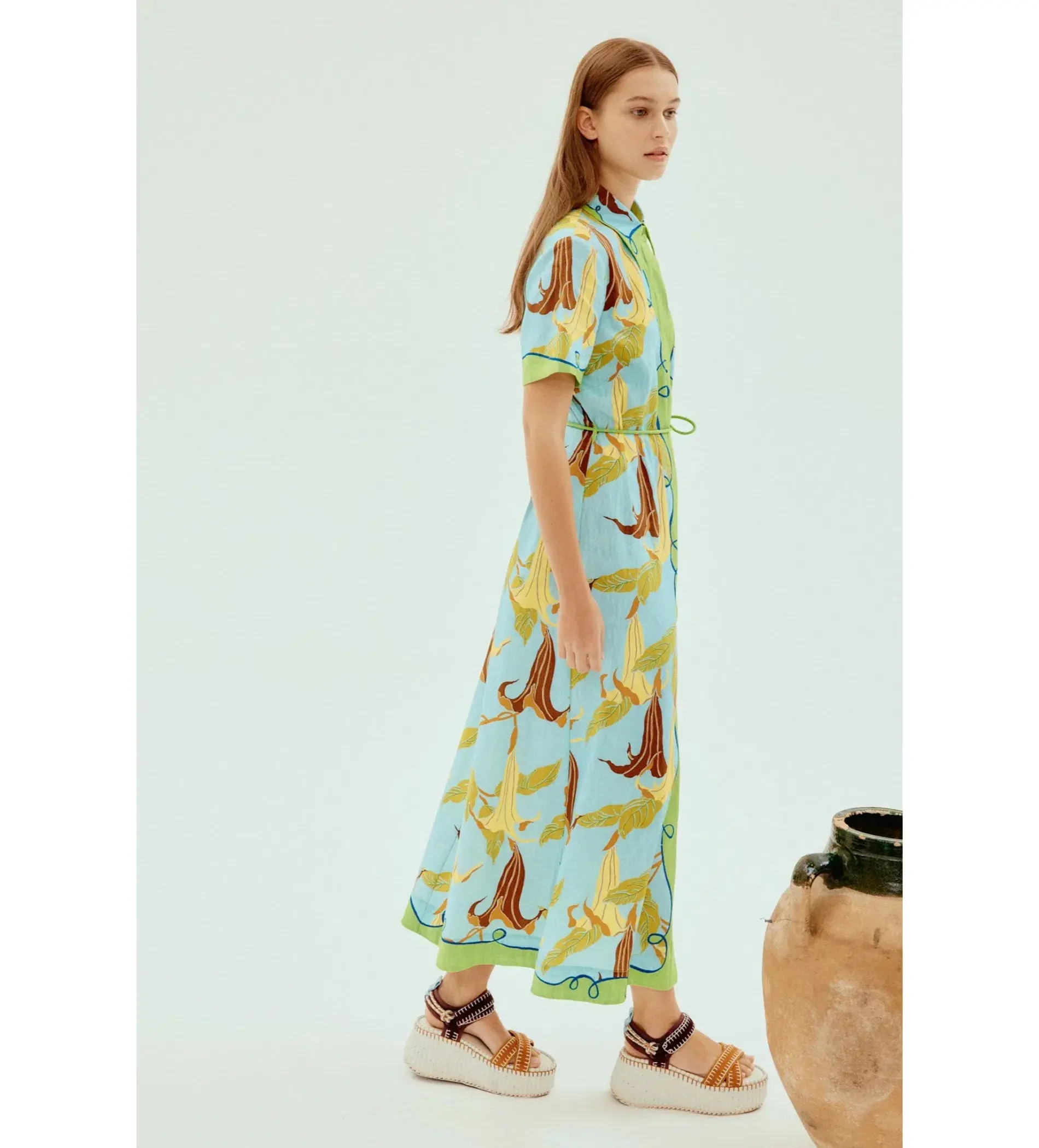 Alemais Rafaela Midi Shirtdress in Multi Size AU 14 - Image 2
