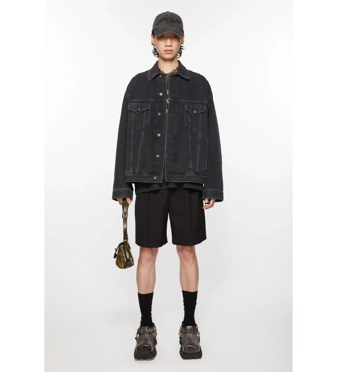 Acne Studios Denim Jacket in Black Size 8  for rent on The Volte - main image