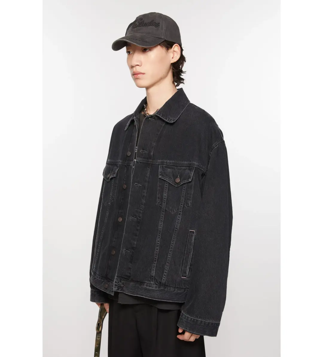 Acne Studios Denim Jacket in Black Size 8  for rent on The Volte - main image