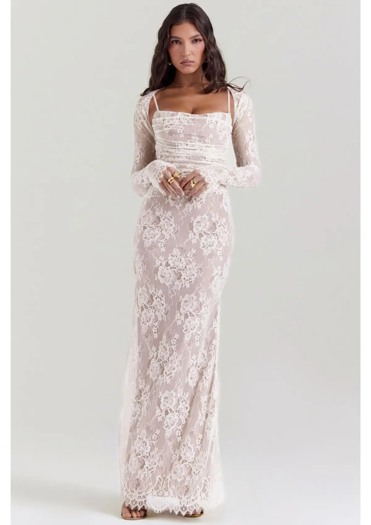House of CB Artemis Lace Maxi Dress in Vintage Cream Size M / AU 10 (Bigger Cup) - Image 4