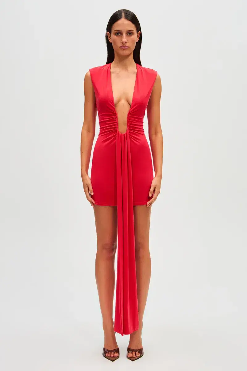 MISHA Jennifer Cupro Mini Dress in Red Size 8/S - Image 1