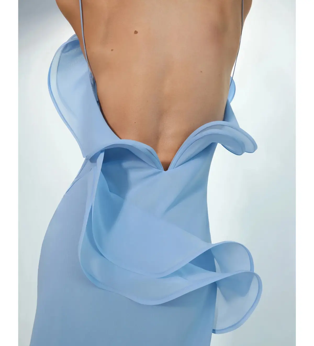 Selezza London Chiffon Maxi Dress Baby Blue Size AU 6 - Image 4