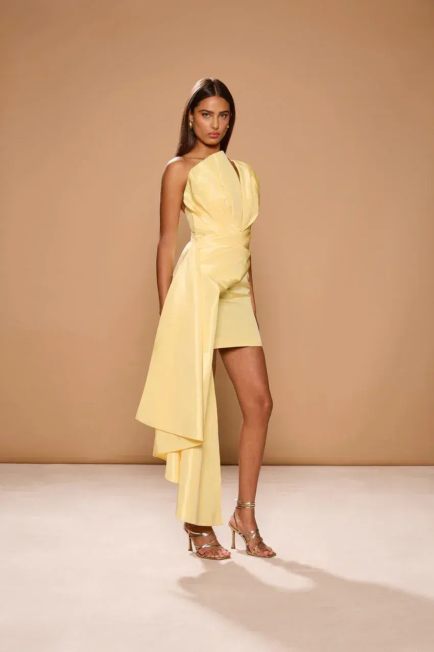 Sonya Moda Jacques Mini Dress Yellow Size 6 - Image 2