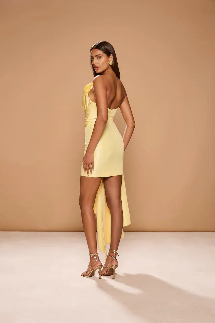 Sonya Moda Jacques Mini Dress in Daffodil Yellow Size 8 - Image 3
