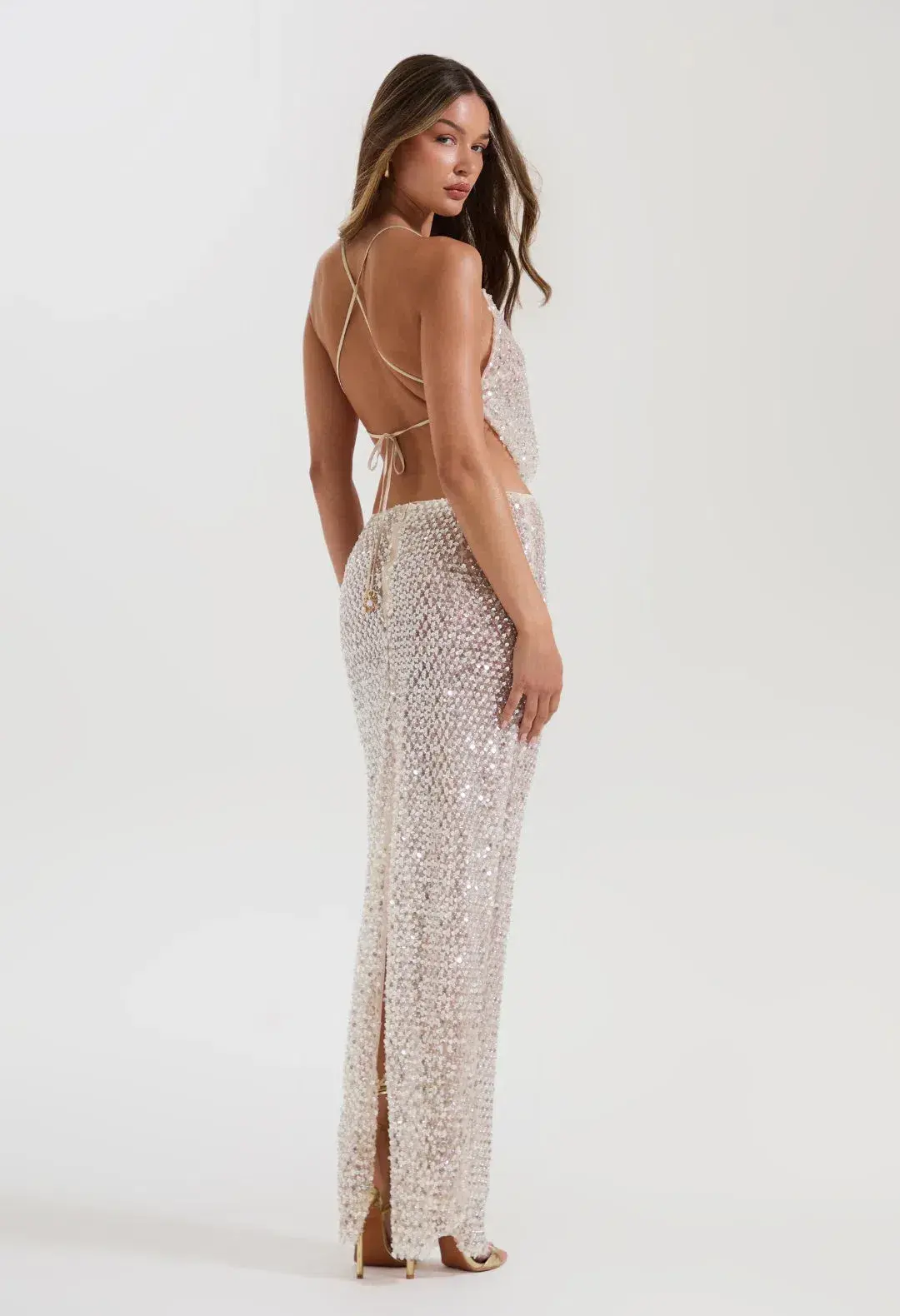 Celine Quartz Our Viral Crystal Co-Ord MaxiSilver Size AU 8 - Image 2