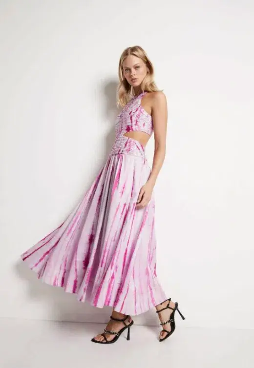 Aje Introspect Ripple Cut Out Midi Dress in Ripple Tie Dye Size AU 6 - Image 1